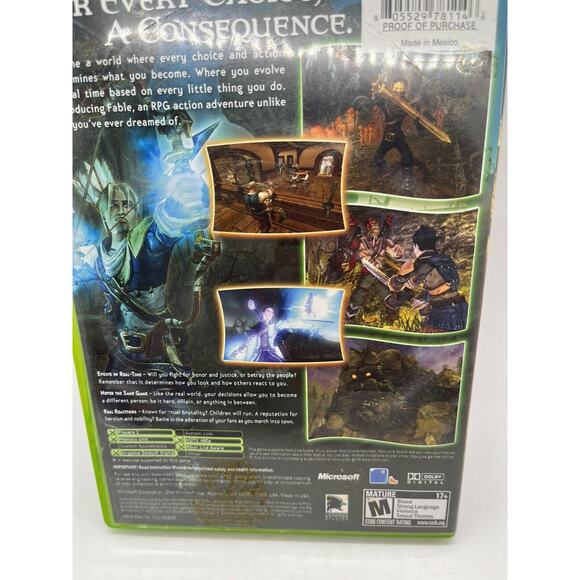 Fable 1 (2004) Black Label Original Microsoft XBox Complete w/Manual - Tested - Picture 3 of 8